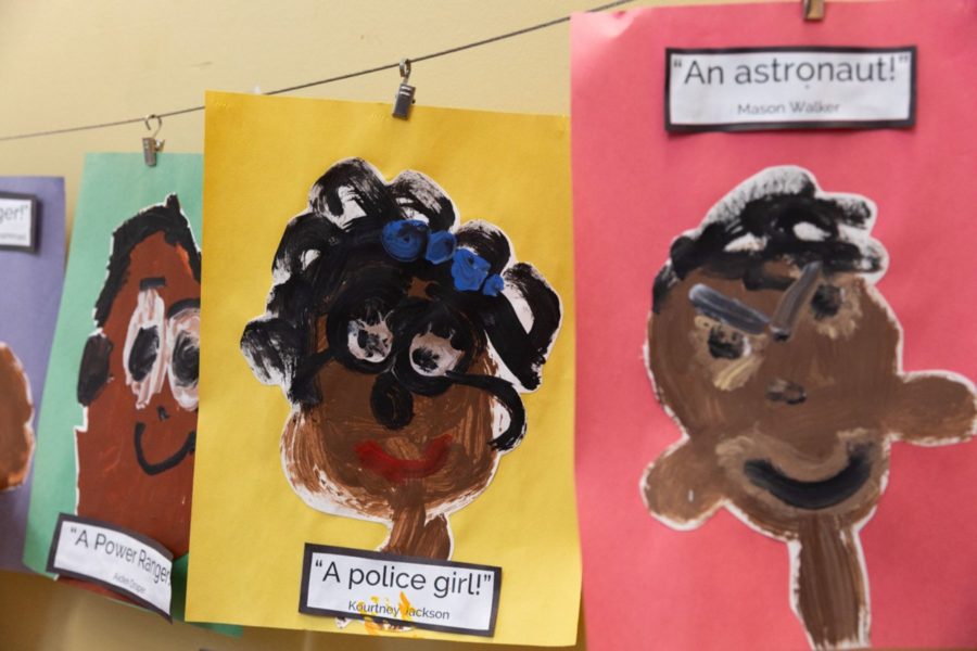 GRADUATION SELF-PORTRAITS | Acrylic Paint on Construction Paper | Each self-portrait was created individually be pre-K graduates to celebrate their time at EarlystART and what they imagine for their futures.